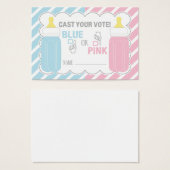 Baby Bottle Gender Reveal Voting Card (Front & Back)