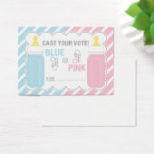 Baby Bottle Gender Reveal Voting Card (Desk)