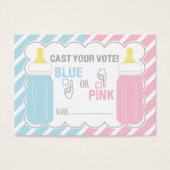 Baby Bottle Gender Reveal Voting Card (Front)
