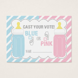 Baby Bottle Gender Reveal Voting Card