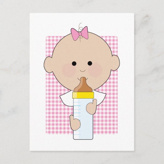 Baby Bottle Girl Postcard (Front)
