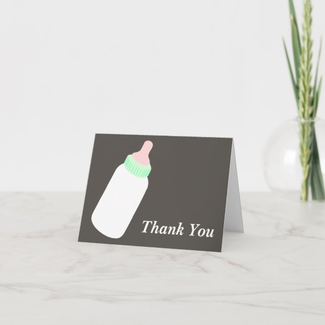 Baby Bottle Thank You Card (Front)