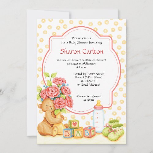 Baby Bouquet Shower Invitation Square
