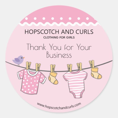 Baby Boutique Thank You for Your Business Classic Round Sticker