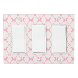 Baby Bow Trellis Pink Bella Ribbon Light Switch Cover