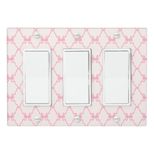 Baby Bow Trellis Pink Bella Ribbon Light Switch Cover