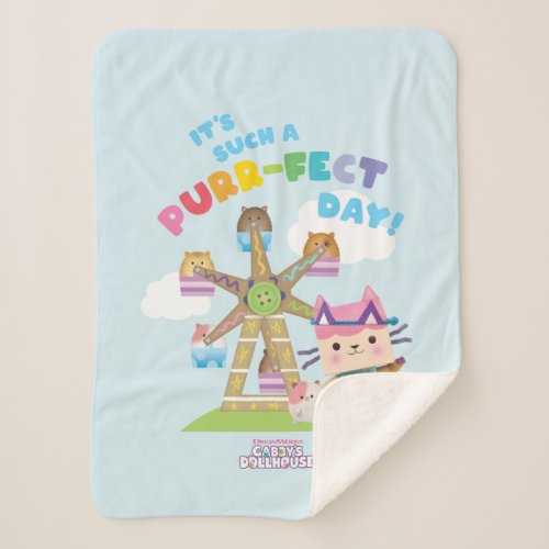 Baby Box Cat  Its Such a Purr_fect Day Sherpa Blanket