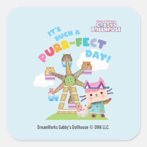 Baby Box Cat  Its Such a Purr_fect Day Square Sticker