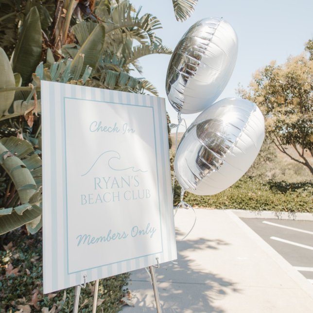 Baby Boy 1st Birthday Beach Club Welcome Sign (Creator Uploaded)