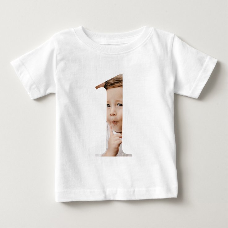 Baby Boy 1st Birthday Custom Photo TShirt Zazzle