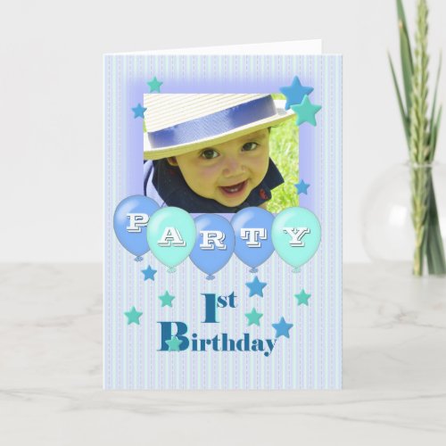 Baby Boy 1st Birthday Invitation