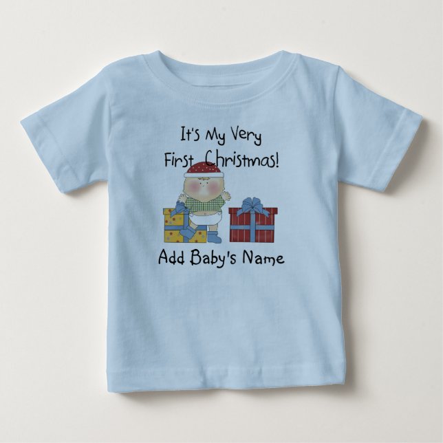 Baby Boy 1st Christmas Tshirt (Front)