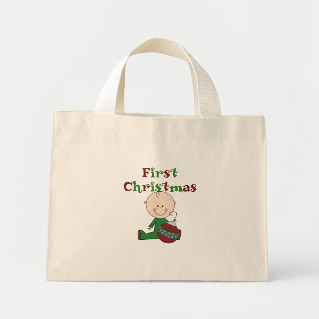 Baby Boy 1st Christmas Tshirts and Gifts Mini Tote Bag (Front)