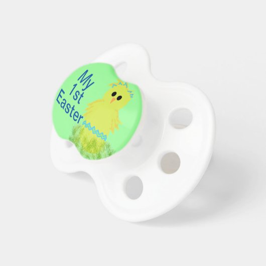 Baby Boy 1st Easter Chick Egg Pacifier (Front Right)
