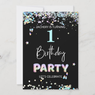 *~* BABY BOY 1st One First BALLOON Birthday Invitation