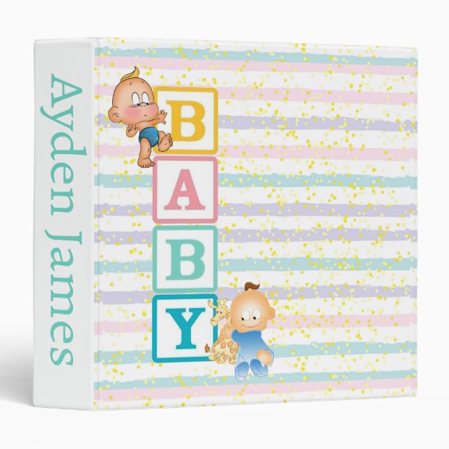  Baby Boy 3 Ring Binder (Front/Spine)