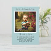 Baby Boy Adoption Party Photo Invitation Template (Standing Front)