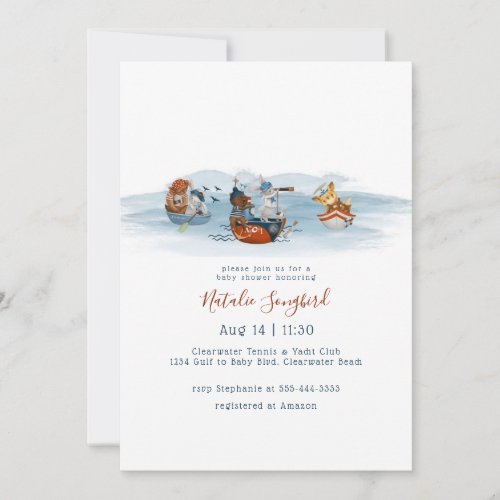 Baby Boy Adventure at Sea Nautical  Invitation