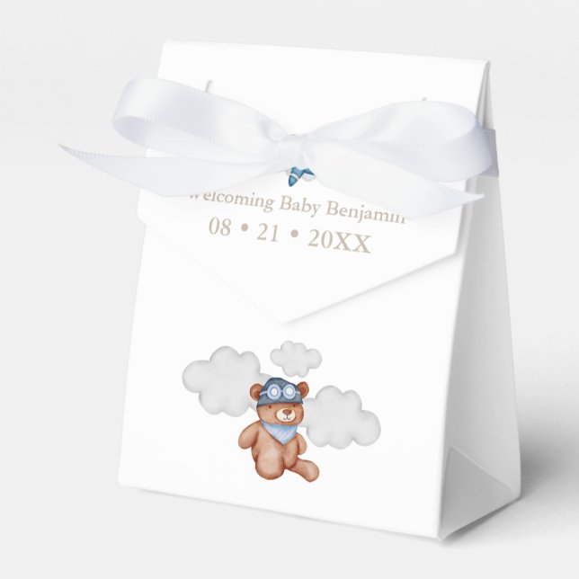 Baby Boy Adventure Baby Shower Favor Box (Front Side)
