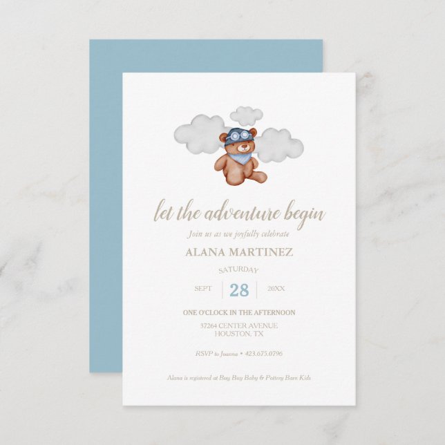 Baby Boy Adventure Baby Shower Invitation (Front/Back)