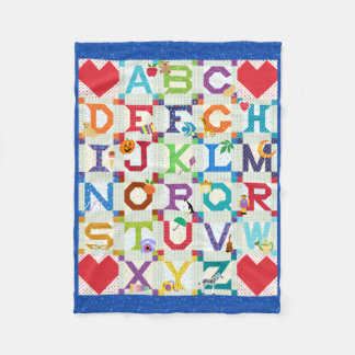 Baby Boy Alphabet Quilt Design Fleece Blanket