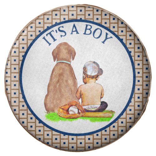 Baby Boy and Dog Baseball Themed Baby Shower Chocolate Covered Oreo