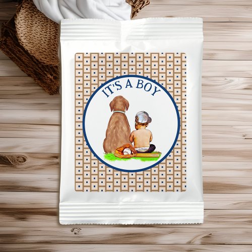 Baby Boy and Dog Baseball Themed Baby Shower Hot Chocolate Drink Mix