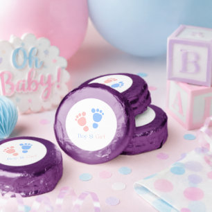 Baby Boy and Girl Footprints Twins Baby Shower Dipped Oreo Cookie Favors