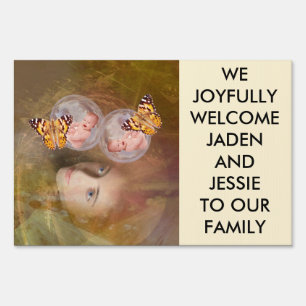 Baby boy and girl twins sign
