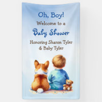 Baby Boy and his Corgi Puppy Baby Shower