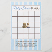 Baby Boy and Teddy Bear Baby Shower Games Flyer