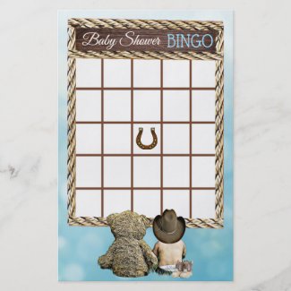 Baby Boy and Teddy Bear Baby Shower Games Flyer