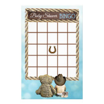Baby Boy and Teddy Bear Baby Shower Games Flyer