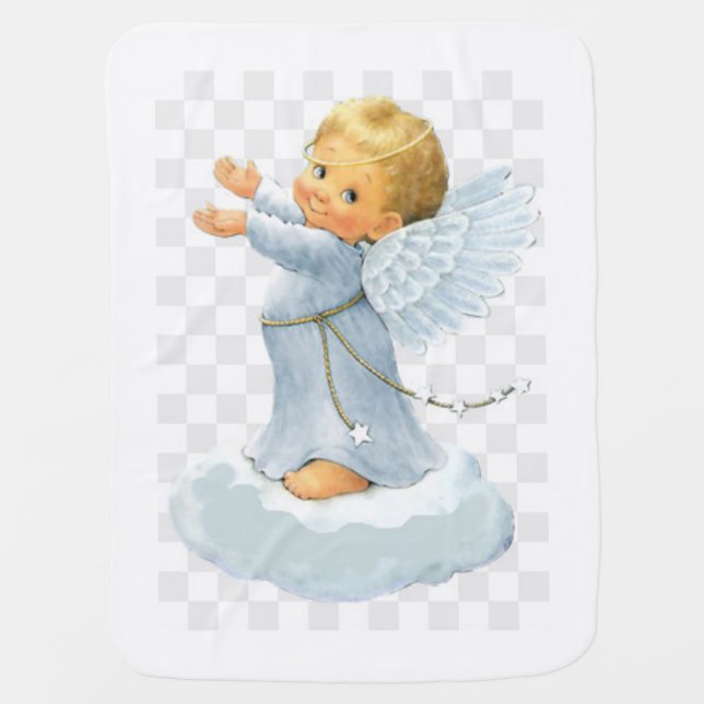 Baby Boy Angel Baby Blanket (Front)