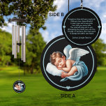 Baby Boy Angel Memorial Wind Chime Wind Chime<br><div class="desc">Our Baby Boy Angel Memorial Wind Chime is a tender tribute to a precious life. Featuring a delicate design of an angel baby boy wrapped in a soft blue blanket, this wind chime offers comfort and peace to grieving parents. Each chime is a gentle reminder that your baby is always...</div>