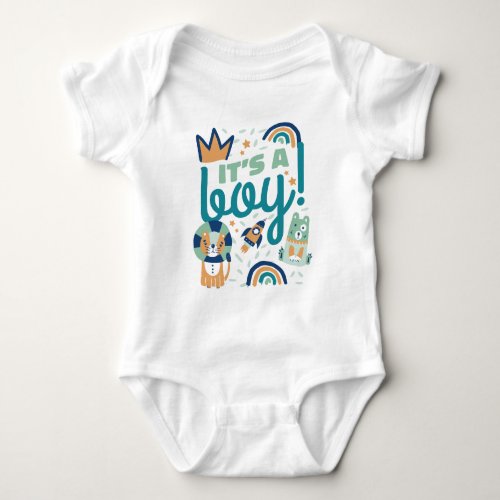 Baby boy animals design baby bodysuit