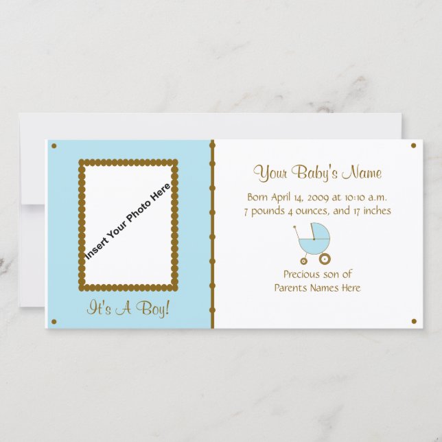 Baby boy Announcement (Front)