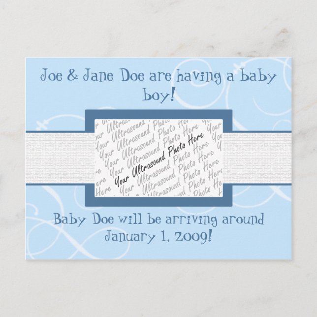 Baby Boy Announcement (Front)