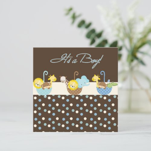 Baby Boy Announcement Card