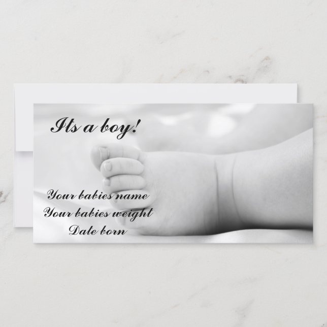 Baby boy announcement card (Front)