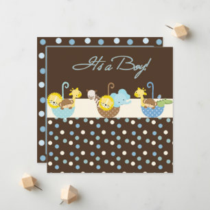 Baby Boy Announcement Card
