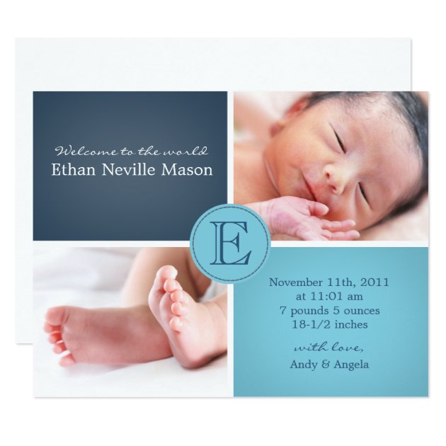 Baby BOY Announcement Invitation