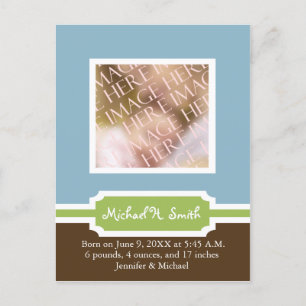 Baby Boy Announcement Template - Customized