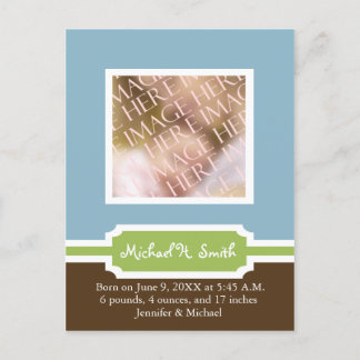 Baby Boy Announcement Template - Customized