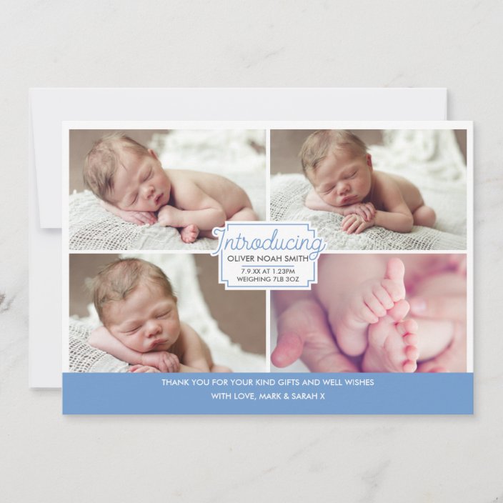 baby announcement thank you cards