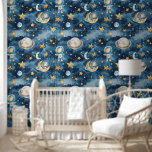 Baby Boy Astronaut Exploring Space Pattern Wallpaper