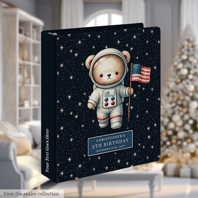 Baby Boy Astronaut Teddy Bear Birthday Keepsake 3 Ring Binder (Baby Boy Astronaut Teddy Bear Birthday Keepsake 3 ring binder)