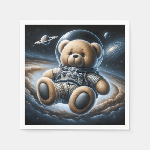 Baby Boy Astronaut Teddy Bear Napkins