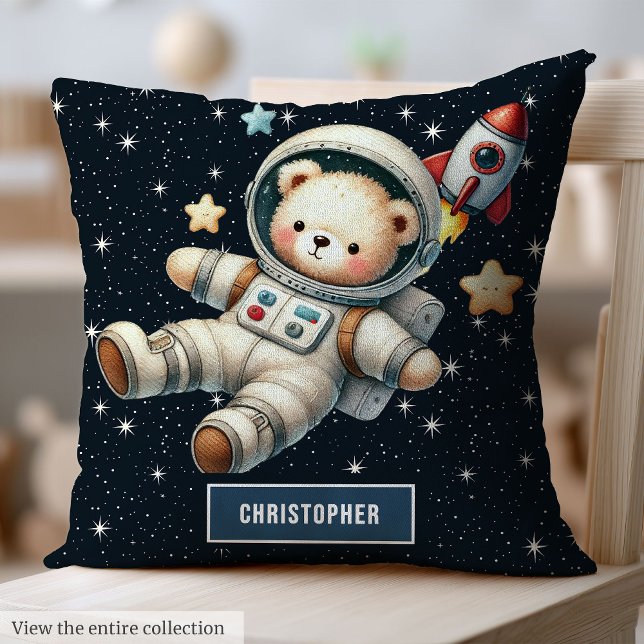 Baby Boy Astronaut Teddy Bear Pillow Nursery Accen (Baby Boy Astronaut Teddy Bear Pillow Nursery Accent)