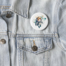 Baby Boy Astronaut Watercolor Sticker